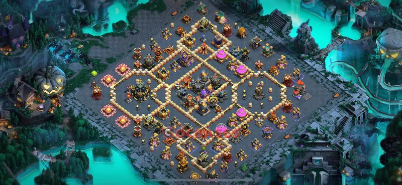 Town Hall 17 Base -hybrid – Layout id: g340o base layout