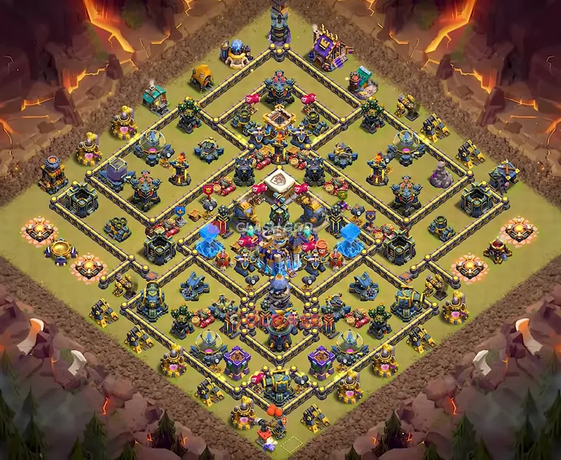 Town Hall 18 Base -war – Layout id: nsxhp base layout