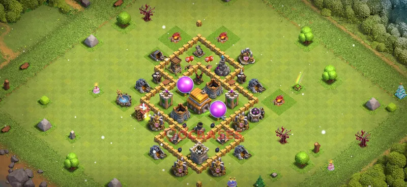 Town Hall 5 Base -war – Layout id: myei5 base layout