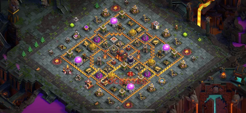 Town Hall 10 Base -trophy – Layout id: pmsi2 base layout, image 1