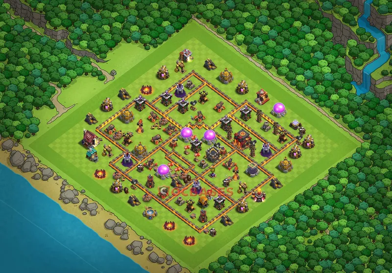 Town Hall 10 Base -hybrid – Layout id: ldh03 base layout, image 2