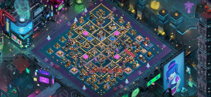 Town Hall 18 Base -trophy – Layout id: fqg1g base layout, image 1
