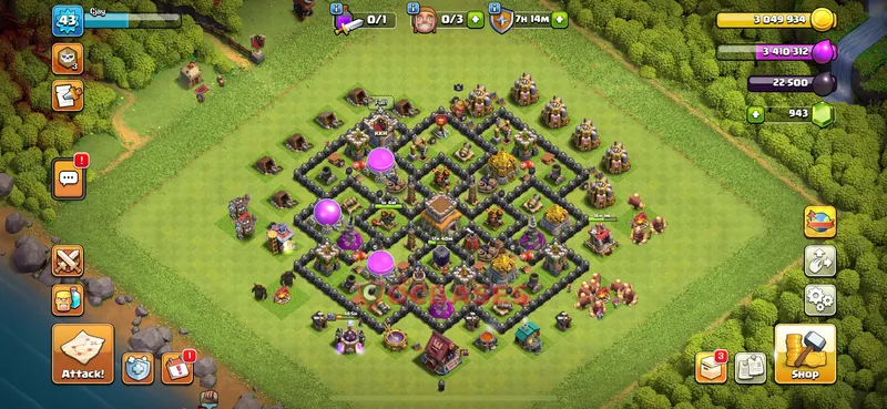Town Hall 8 Base -farming – Layout id: g85db base layout