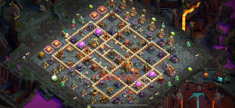 Town Hall 16 Base -hybrid – Layout id: 3z56r base layout
