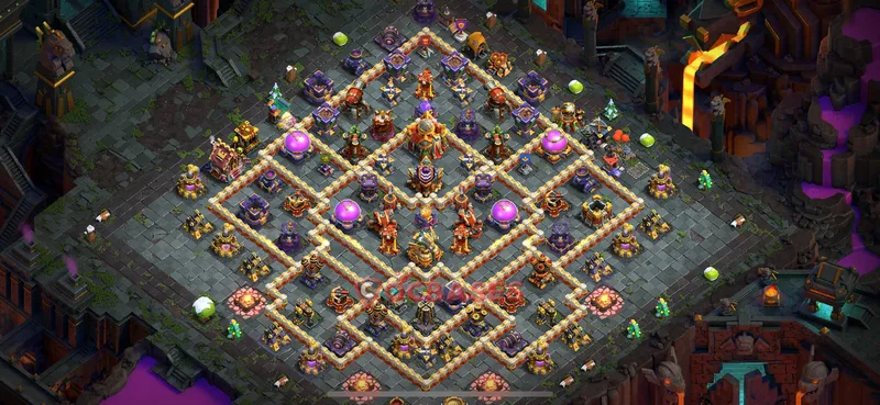 Town Hall 16 Base -hybrid – Layout id: saj9v base layout