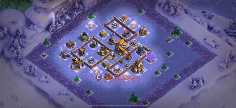 Builder Hall 10 Base -trophy – Layout id: yq7rf base layout, image 2