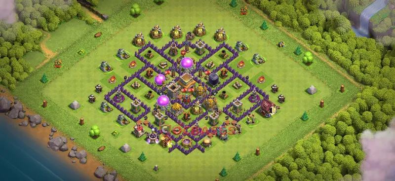 Town Hall 8 Base -hybrid – Layout id: e0i9c base layout, image 1