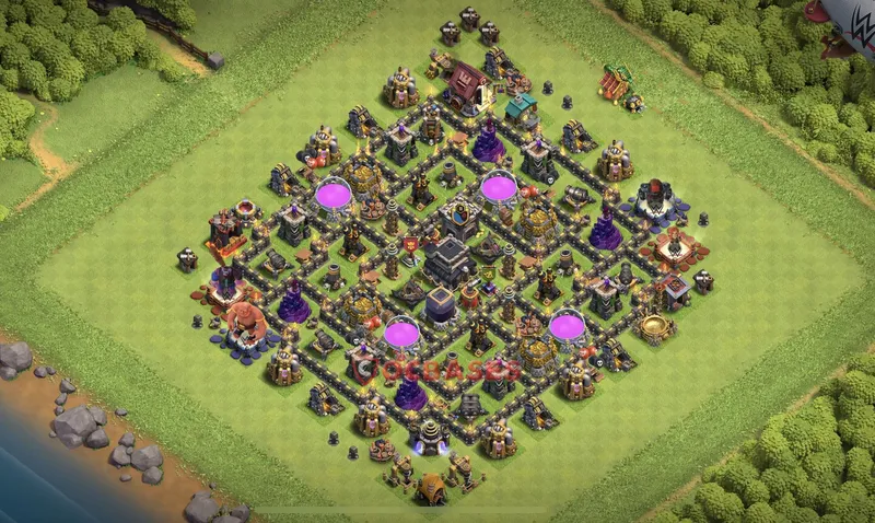 Town Hall 9 Base -trophy – Layout id: iyg92 base layout