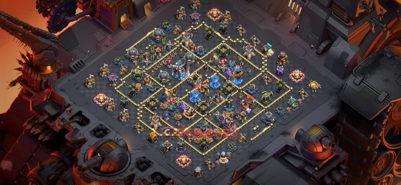Town Hall 18 Base -war – Layout id: ztro5 base layout, image 2
