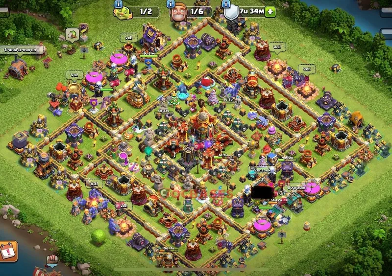 Town Hall 16 Base -trophy – Layout id: k45io base layout