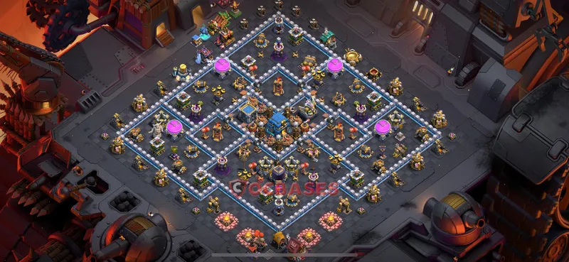Town Hall 12 Base -trophy – Layout id: 6mxsz base layout
