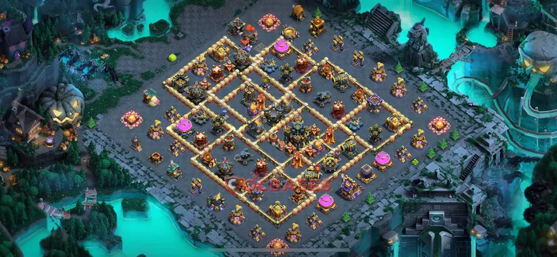 Town Hall 17 Base -hybrid – Layout id: 3vil7 base layout