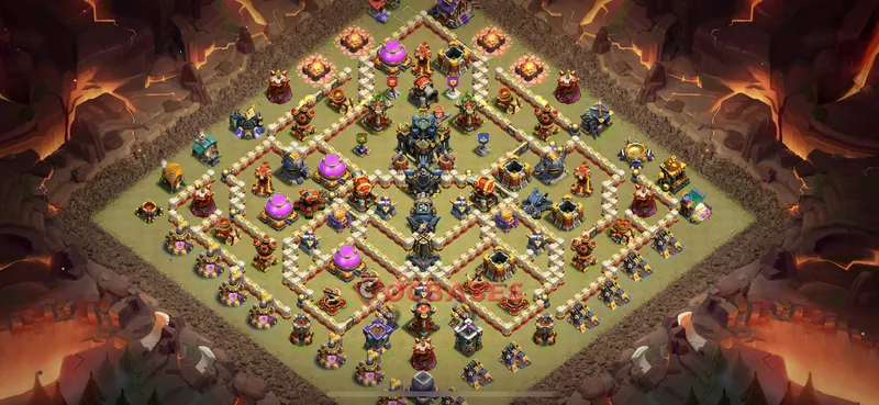 Town Hall 17 Base -hybrid – Layout id: r1d1s base layout