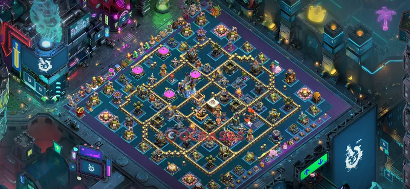Town Hall 18 Base -war – Layout id: z9645 base layout, image 2