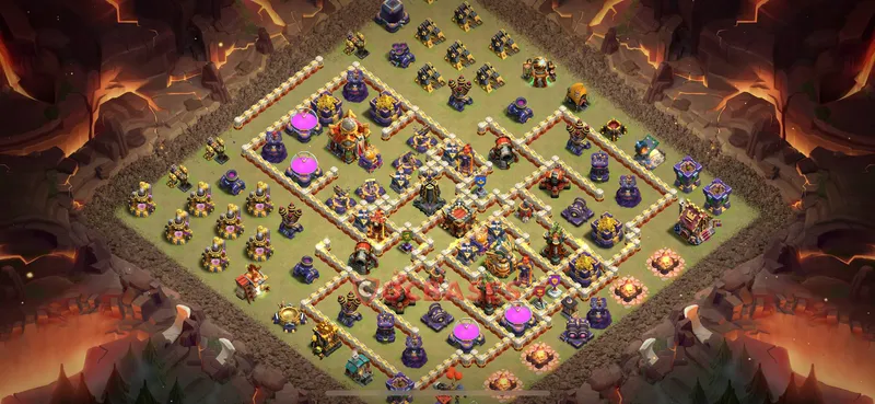 Town Hall 16 Base -hybrid – Layout id: a3ear base layout
