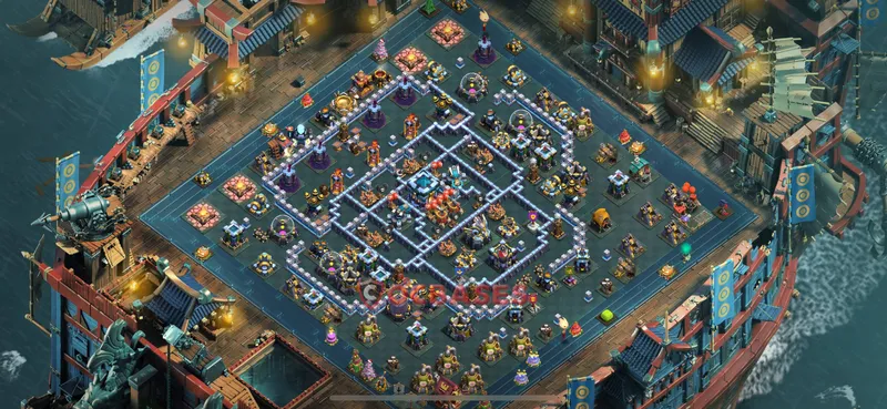 Town Hall 13 Base -trophy – Layout id: 8qirg base layout, image 1