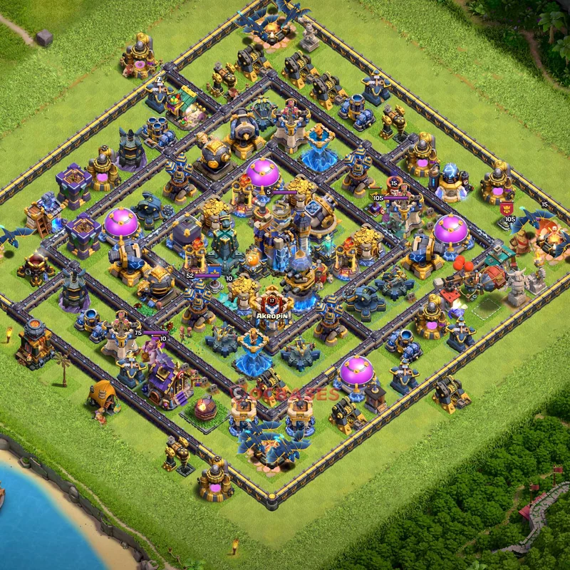 Town Hall 18 Base -war – Layout id: 9md0t base layout