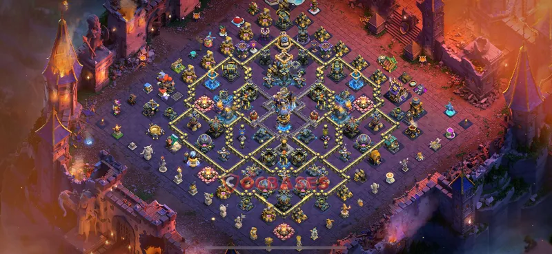 Town Hall 18 Base -war – Layout id: 5sm8r base layout