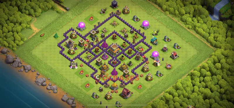 Town Hall 8 Base -trophy – Layout id: nhkh4 base layout