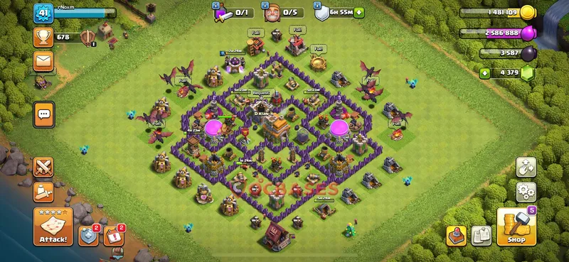 Town Hall 7 Base -hybrid – Layout id: 2uvvz base layout