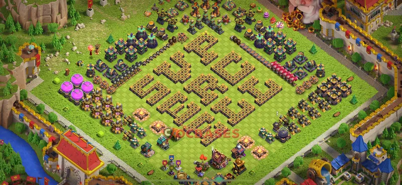 Town Hall 14 Base -progress base – Layout id: fbdkb base layout