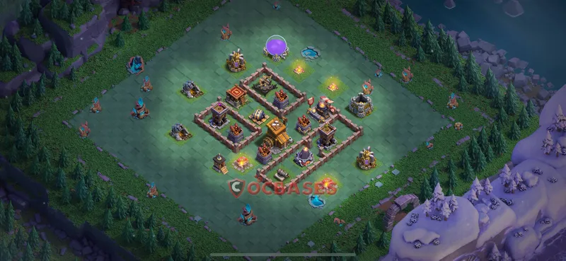 Builder Hall 10 Base -trophy – Layout id: yq7rf base layout, image 1