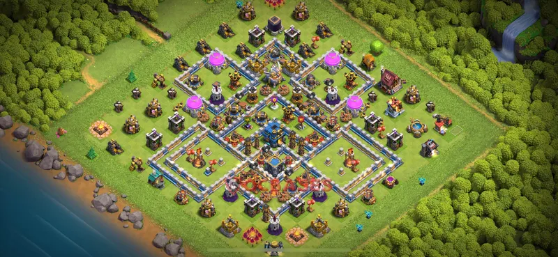 Town Hall 12 Base -trophy – Layout id: 5yy8j base layout, image 2