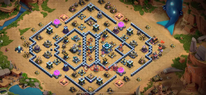 Town Hall 13 Base -trophy – Layout id: 6eb5n base layout