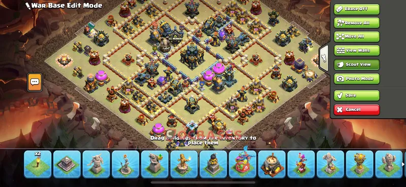 Town Hall 17 Base -war – Layout id: 9egm3 base layout, image 2