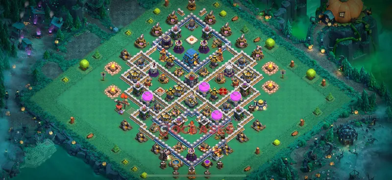 Town Hall 12 Base -hybrid – Layout id: kzs6w base layout, image 1