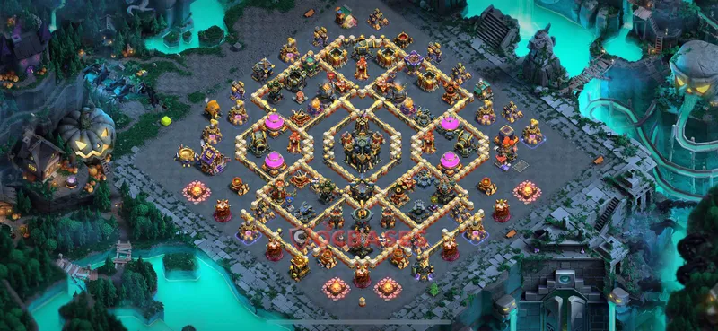 Town Hall 17 Base -hybrid – Layout id: q9386 base layout
