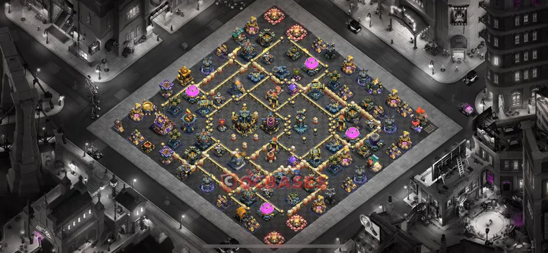 Town Hall 17 Base -war – Layout id: fwhos base layout