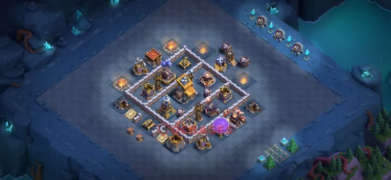 Builder Hall 9 Base -trophy – Layout id: 1dqk5 base layout, image 2