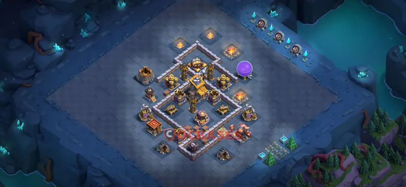Builder Hall 9 Base -trophy – Layout id: nohba base layout, image 1