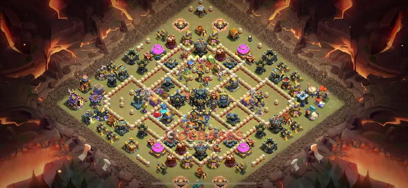 Town Hall 17 Base -trophy – Layout id: 5b4v8 base layout, image 2