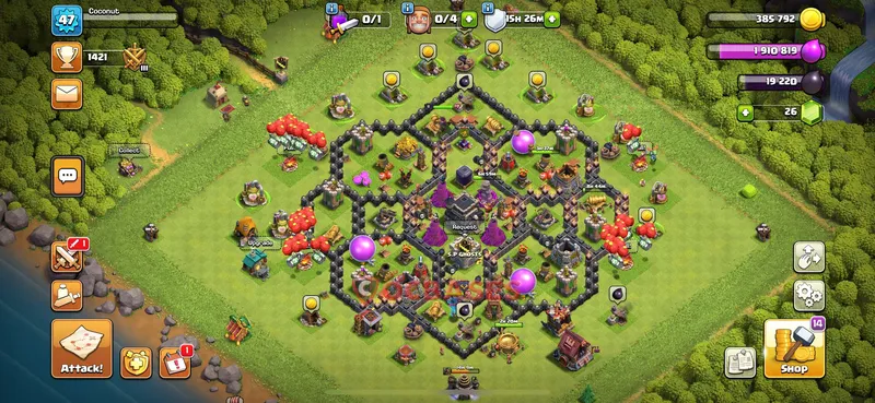 Town Hall 9 Base -war – Layout id: 3618n base layout