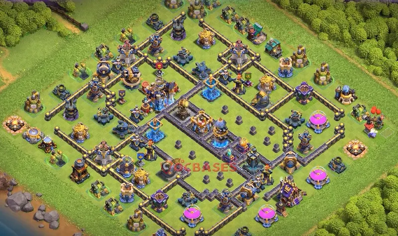 Town Hall 18 Base -hybrid – Layout id: gp9i0 base layout