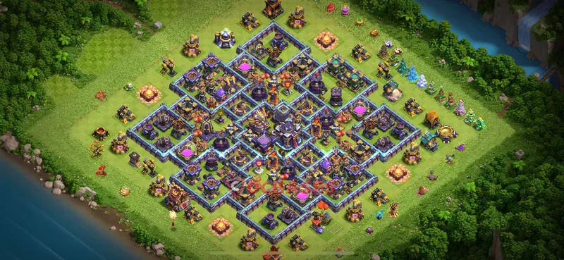 Town Hall 15 Base -hybrid – Layout id: lole9 base layout