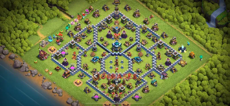 Town Hall 13 Base -war – Layout id: guie4 base layout, image 2