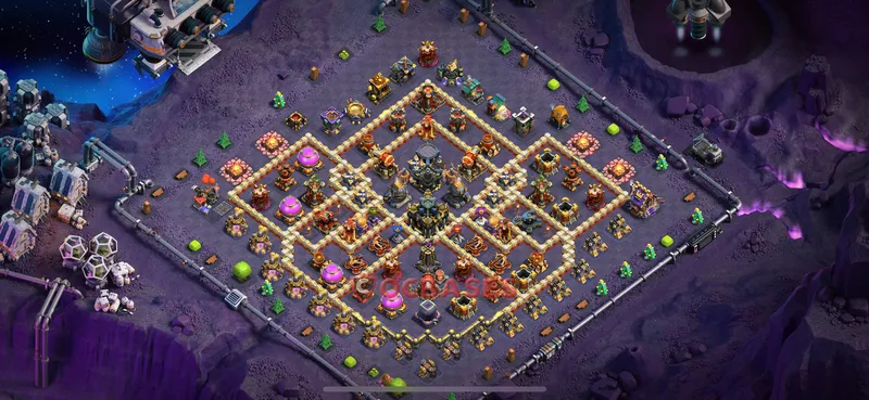 Town Hall 17 Base -hybrid – Layout id: kctwk base layout