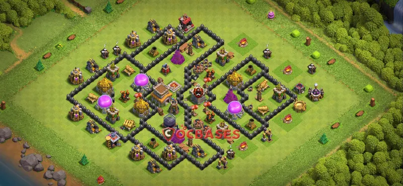 Town Hall 8 Base – Layout id: 2oe5i base layout