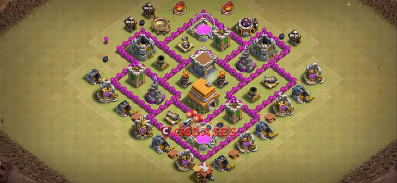 Town Hall 6 Base – Layout id: 67thi base layout