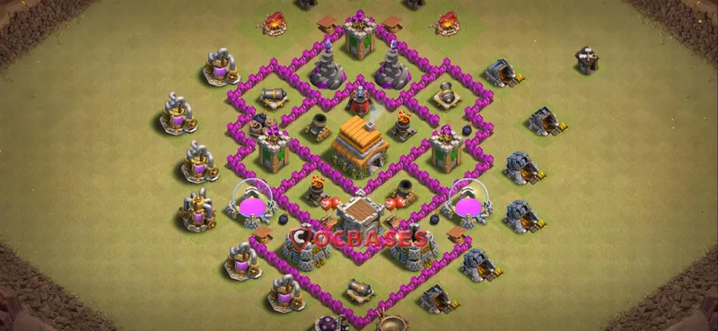 Town Hall 6 Base – Layout id: 64f50 base layout