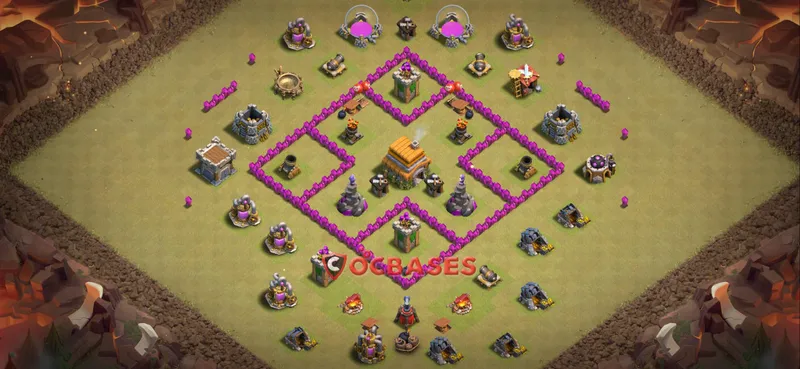 Town Hall 6 Base – Layout id: o6dby base layout