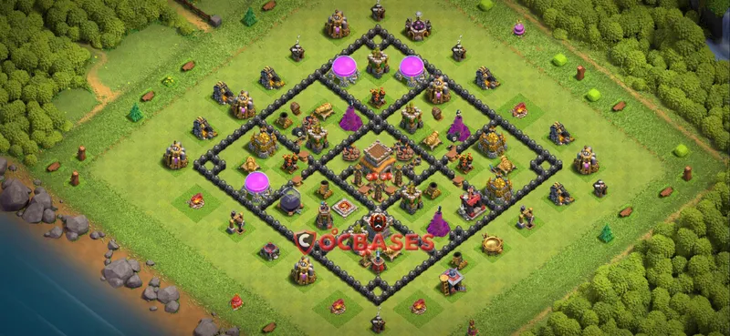 Town Hall 8 Base – Layout id: 2ykml base layout