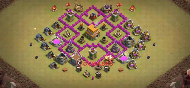 Town Hall 6 Base – Layout id: uwz05 base layout