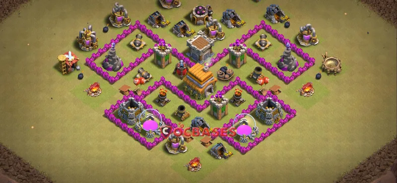Town Hall 6 Base – Layout id: 2bk56 base layout