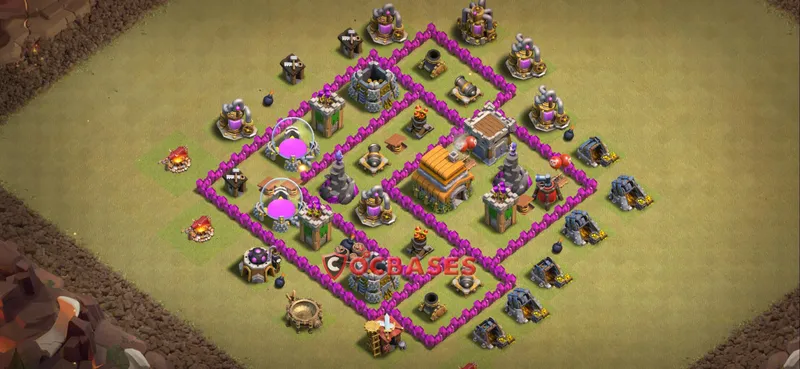 Town Hall 6 Base – Layout id: yk6t1 base layout