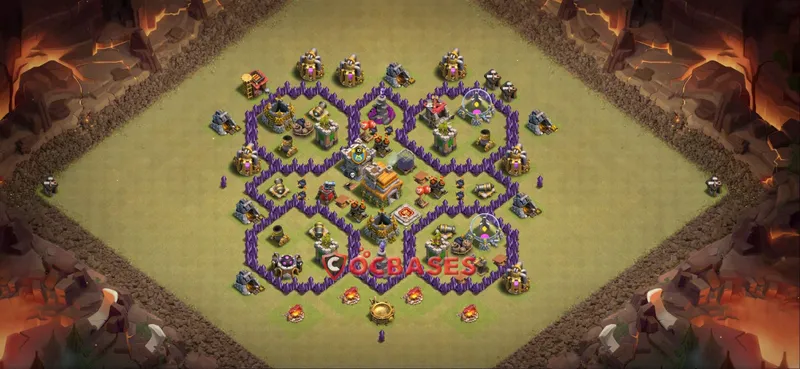 Town Hall 7 Base – Layout id: 0a1k5 base layout