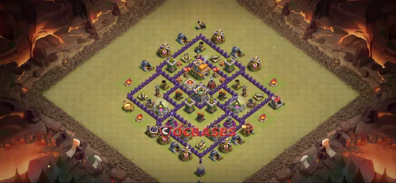 Town Hall 7 Base -war – Layout id: ia0ee base layout